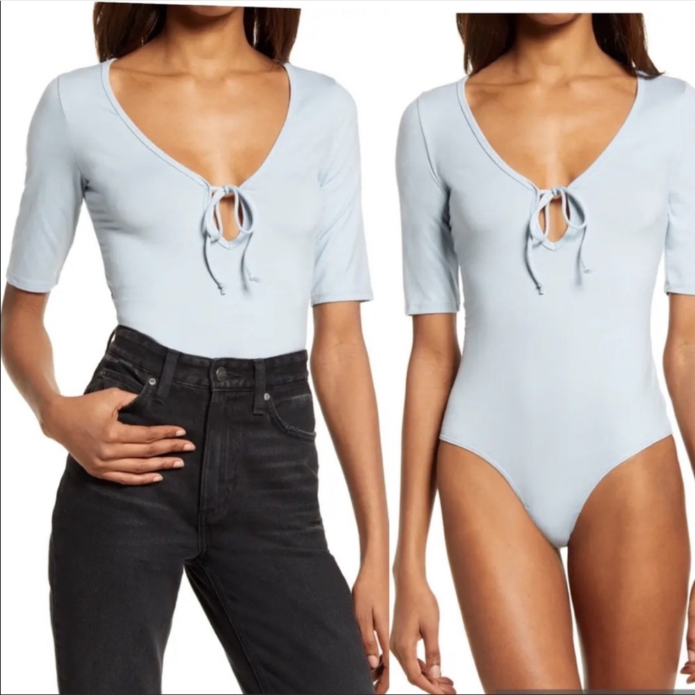 Reformation Blue Bodysuit